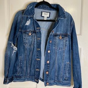 Distressed jean jacket